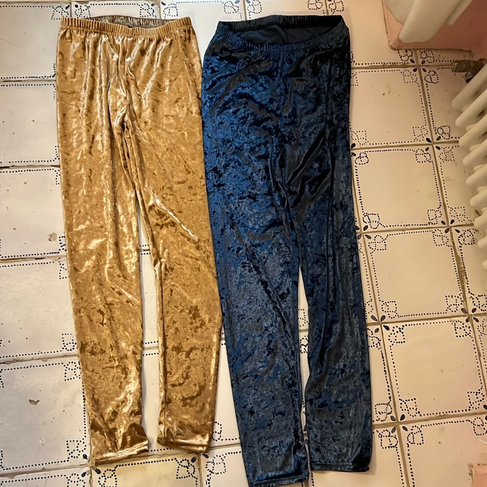 Velvet Crinckled Leggings Sz S